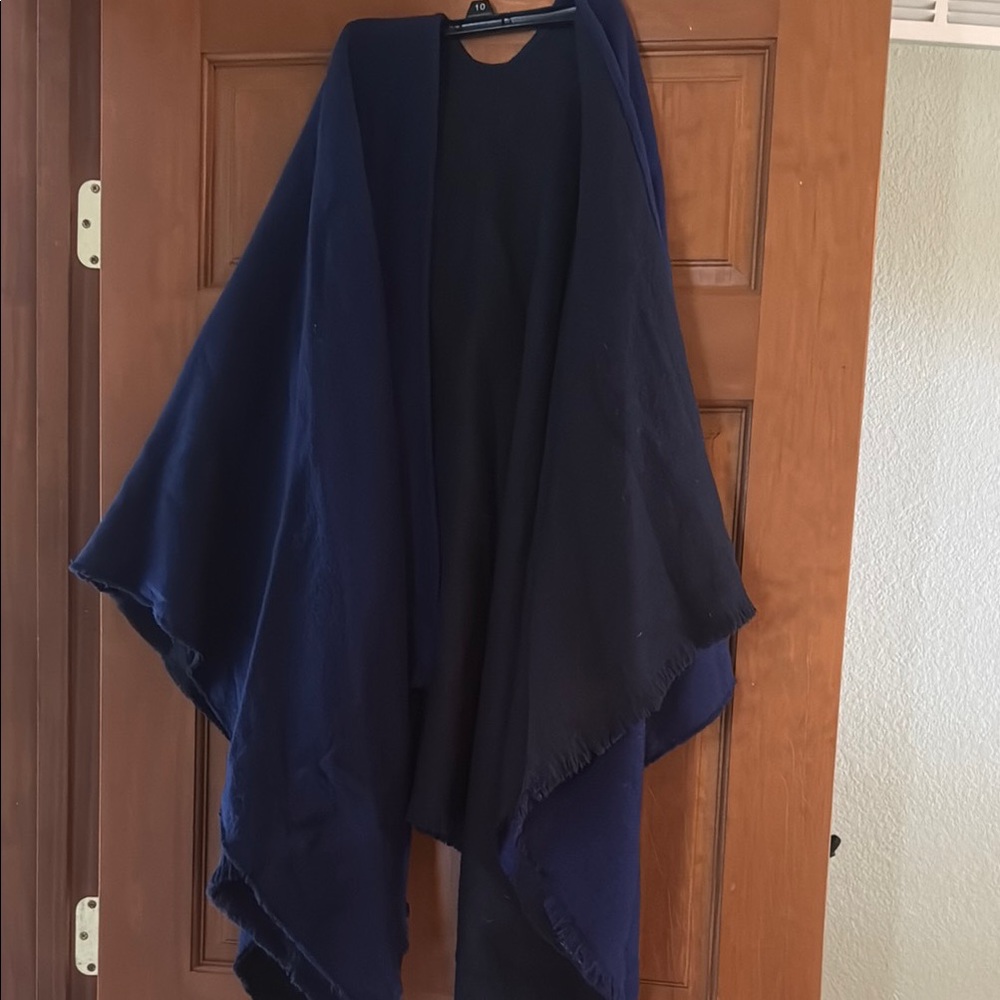 Banana Republic Navy Fringed Shawl